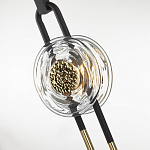 Подвесной светильник черного цвета с прозрачным стеклянным плафоном и золотистой центральной вставкой Virelia  варинант исполнения - 6 | Loft Concept в Грозном