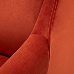Дизайнерское кресло оранжевое в мягкой велюровой обивке Granger Armchair Orange варинант исполнения - 4 | Loft Concept в Грозном