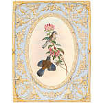 Декоративный постер с изображением птиц в раме с рельефным растительным узором Blooming Birds Poster варинант исполнения - 11 | Loft Concept в Грозном