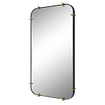 Зеркало настенное в черной металлической раме Mirror Cardinal варинант исполнения - 1 | Loft Concept в Грозном