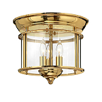 Потолочный светильник в форме фонаря с прозрачным цилиндрическим плафоном и тремя лампами в форме свечей Hinkley варинант исполнения - 5 | Loft Concept в Грозном