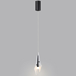 Подвесной светильник с черной металлической основой и рельефным плафоном Glass Pod варинант исполнения - 9 | Loft Concept в Грозном