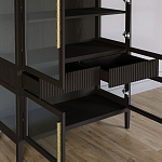 Витрина Primo со стеклянными фасадами и 2 ящиками Темный орех варинант исполнения - 5 | Loft Concept в Грозном