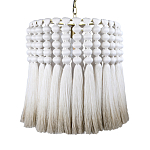 Подвесной светильник круглый плетеный с белой бахромой Braided Bundle of Ears варинант исполнения - 1 | Loft Concept в Грозном