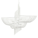 Люстра белая в форме спирали с декором из круглых деревянных бусин White Wooden Beads варинант исполнения - 3 | Loft Concept в Грозном