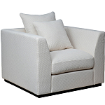 Дизайнерское кресло мягкое с обивкой из рогожки кремового цвета Decoration of Everything варинант исполнения - 1 | Loft Concept в Грозном