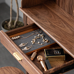 Туалетный стол деревянный с ящиком и зеркалом Moon Walnut Furniture варинант исполнения - 6 | Loft Concept в Грозном