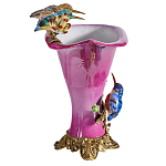 Ваза розового цвета из фарфора с птичкми и цветущими ветвями Garden of Eden варинант исполнения - 3 | Loft Concept в Грозном