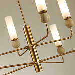 Люстра на штанге с 8-ю цилиндрическими матовыми плафонами и шарами из камня Orb Essence варинант исполнения - 11 | Loft Concept в Грозном