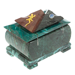 Шкатулка прямоугольная с зеркалом из натурального камня змеевик Stone Casket варинант исполнения - 4 | Loft Concept в Грозном