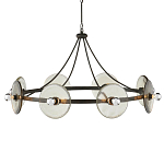 Люстра круглая с литыми стеклянными дисками Olympe Glass Chandelier варинант исполнения - 1 | Loft Concept в Грозном