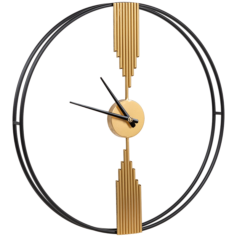 Часы настенные круглые из металла Mirror Tower Clock Золотой Черный Часы настенные круглые из металла Mirror Tower Clock Золотой Черный в Грозном | Loft Concept