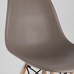 Пластиковый стул на ножках из массива бука Eames Cappuccino варинант исполнения - 7 | Loft Concept в Грозном
