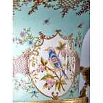 Ваза из голубого фарфора с рисунком птиц и цветов и декоративными элементами Blue Garden варинант исполнения - 9 | Loft Concept в Грозном