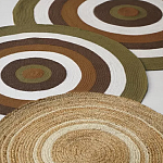 Ковер круглый из хлопка с контрастным узором Bullseye 150 варинант исполнения - 7 | Loft Concept в Грозном