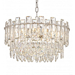 Круглая люстра с хрустальными подвесками на серебряном каркасе Gorgeous Crystal Light варинант исполнения - 2 | Loft Concept в Грозном