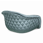 Барный стул со спинкой и мягкой обивкой с ромбами на 4-х деревянных ножках Голубой Велюр Ava Charm варинант исполнения - 3 | Loft Concept в Грозном