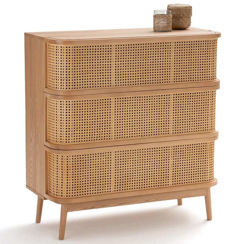 Комод с 3-мя ящиками из плетеного ротанга Ruiz Light Chest of Drawers Древесина Комод с 3-мя ящиками из плетеного ротанга Ruiz Light Chest of Drawers Древесина в Грозном | Loft Concept
