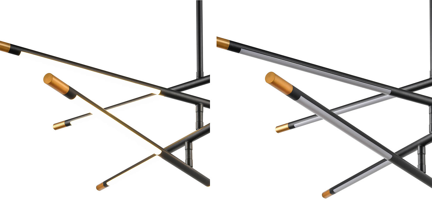 Люстра Drawing Line Gold Black Люстра Drawing Line Gold Black - Loft-Concept в Грозном