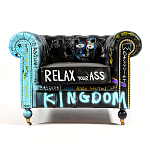 Кресло "Баския и Уорхол" Basquiat Warhol graffiti chair натуральная кожа варинант исполнения - 1 | Loft Concept в Грозном