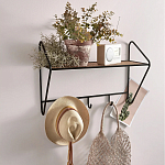 Настенная вешалка с полкой из ротанга Bourn Shelf-hanger варинант исполнения - 5 | Loft Concept в Грозном