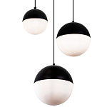 Каскадный светильник с 3-мя плафонами шары Ponzio Flos Cascade Trio Black Sphere Hanging Lamp варинант исполнения - 2 | Loft Concept в Грозном