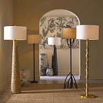 Торшер с цилиндрическим тканевым абажуром на каркасе волнистой формы Rotation варинант исполнения - 4 | Loft Concept в Грозном