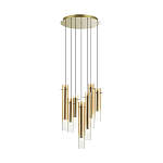 Люстра каскадная с 7-ю цилиндрическими плафонами из стекла Luminous Cylinders варинант исполнения - 4 | Loft Concept в Грозном