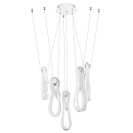 Подвесной светильник белого цвета с 6-ю изогнутыми плафонами Flow Loop варинант исполнения - 2 | Loft Concept в Грозном