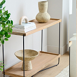 Консоль деревянной столешницей и полкой Wooden Table Top and Shelf варинант исполнения - 5 | Loft Concept в Грозном