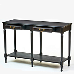 Консоль черная из массива березы с полкой и двумя ящиками Vintage варинант исполнения - 2 | Loft Concept в Грозном