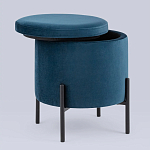 Синий пуф на черных ножках SANJAY варинант исполнения - 2 | Loft Concept в Грозном