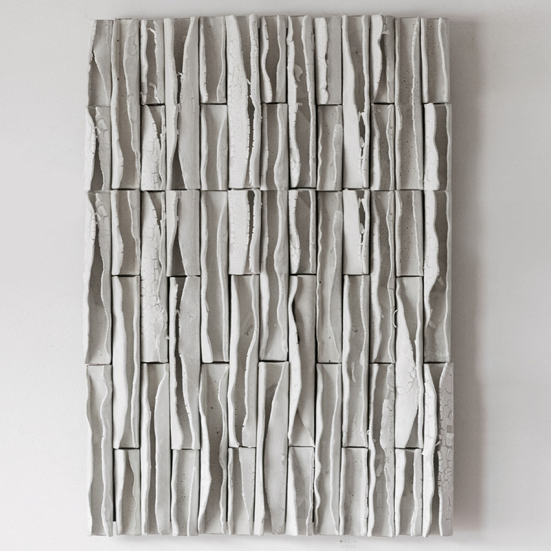 Объемное Панно на стену White Micro Waves Белый бетон в Грозном | Loft Concept 