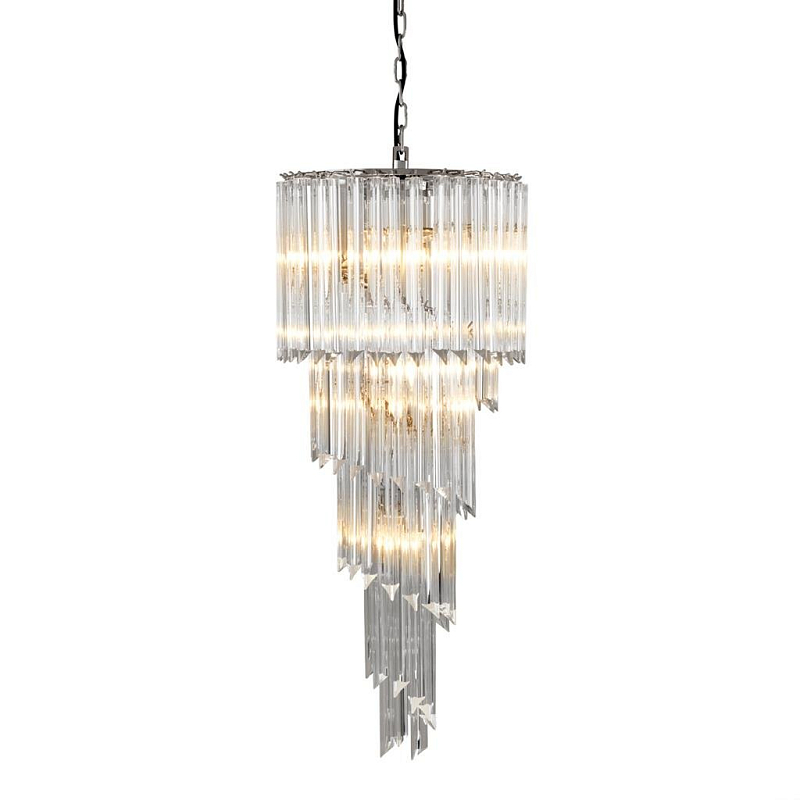 Люстра Eichholtz Chandelier Trapani Никель Прозрачное Стекло Люстра Eichholtz Chandelier Trapani Никель Прозрачное Стекло в Грозном | Loft Concept