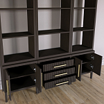 Модульный стеллаж Primo из трех составных элементов Темный орех варинант исполнения - 4 | Loft Concept в Грозном