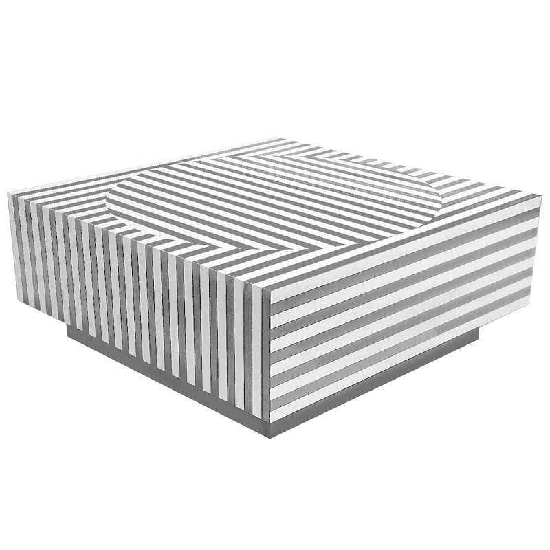 Большой журнальный Стол с инкрустацией Mandika Bone Inlay Coffee Table Серый Белый в Грозном | Loft Concept 