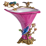 Ваза розового цвета из фарфора с птичкми и цветущими ветвями Garden of Eden варинант исполнения - 1 | Loft Concept в Грозном