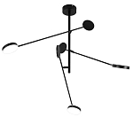 Потолочный светильник светодиодный с тремя лампами черный металл Bendik  варинант исполнения - 1 | Loft Concept в Грозном