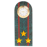 Часы подарочные погон полковник МВД из натурального камня Змеевик Military Clock варинант исполнения - 1 | Loft Concept в Грозном