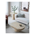 Столик кофейный кремового цвета с овальной столешницей и круглым основанием Cream Dalmen Table варинант исполнения - 9 | Loft Concept в Грозном