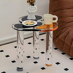 Дизайнерский журнальный стол с фигурной столешницей на 3-х прозрачных ножках Rahakif варинант исполнения - 3 | Loft Concept в Грозном