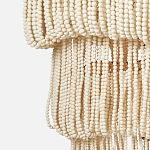 Трехъярусная люстра с подвесками из круглых деревянных бусин белая White Beads Three-tier Chandelier  варинант исполнения - 7 | Loft Concept в Грозном