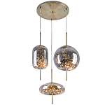 Подвесной светильник с гирляндой внутри 3-х стеклянных плафонов Garland Glass Trio Hanging Lamp варинант исполнения - 1 | Loft Concept в Грозном