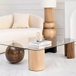 Дизайнерский журнальный стол с прозрачной столешницей и ножками в форме геометрических фигур Pytusin варинант исполнения - 2 | Loft Concept в Грозном