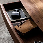 Кофейный стол овальный из дерева с 2-мя ящиками Coffee Walnut Table варинант исполнения - 8 | Loft Concept в Грозном