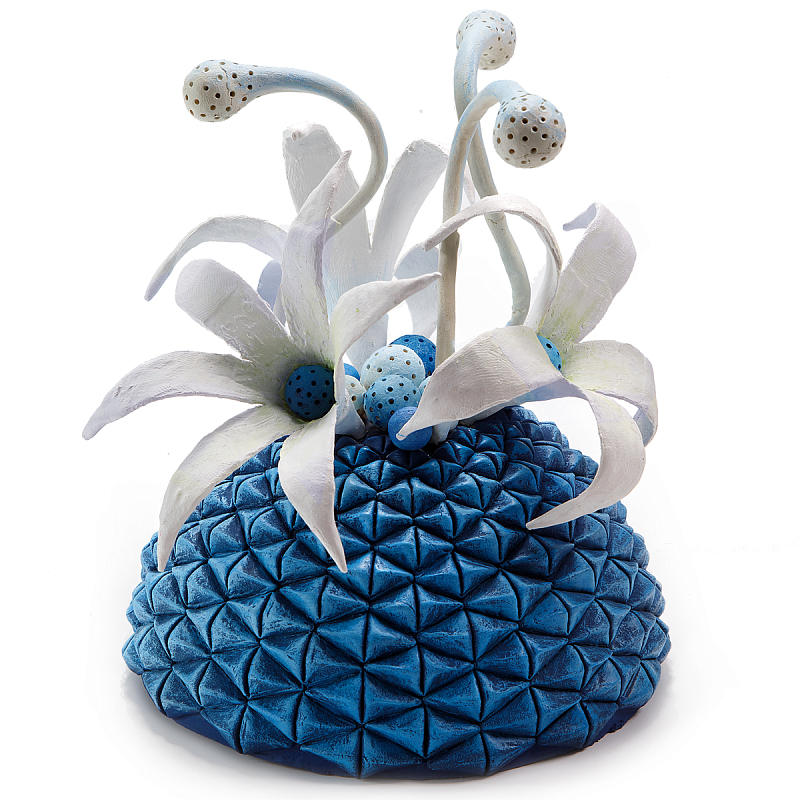 Дизайнерская статуэтка для интерьера Tropical Fruit Pandora 13 Синий Белый Дизайнерская статуэтка для интерьера Tropical Fruit Pandora 13 Синий Белый в Грозном | Loft Concept