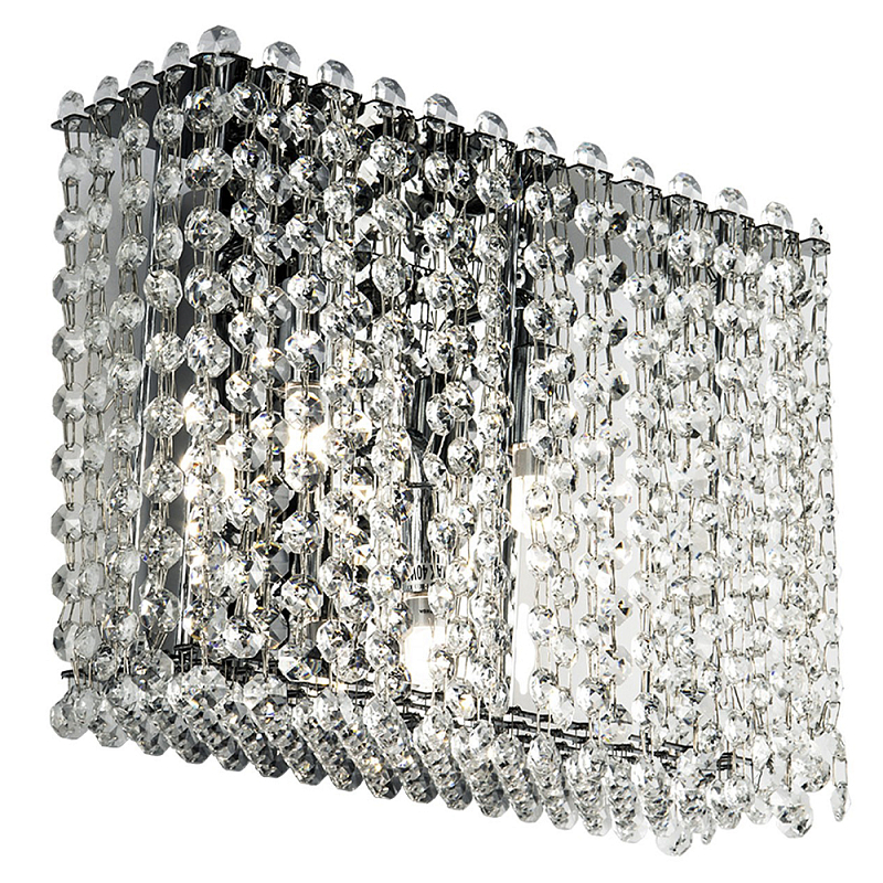 Бра с хрустальными подвесками хром Crystal Art Chrome Rectangular Wall Lamp Хром Прозрачный Бра с хрустальными подвесками хром Crystal Art Chrome Rectangular Wall Lamp Хром Прозрачный в Грозном | Loft Concept