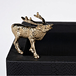 Стол сервировочный кожаный с декором в виде золотистой фигуркой лося Embodiment of Style варинант исполнения - 2 | Loft Concept в Грозном