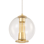 Подвесной светильник с плафоном в форме шара Inner Gleam Orb gold варинант исполнения - 1 | Loft Concept в Грозном