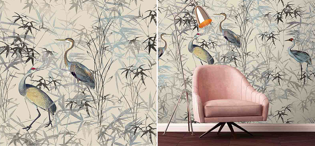 Обои ручная роспись Cranes Royal - Loft-Concept в Грозном